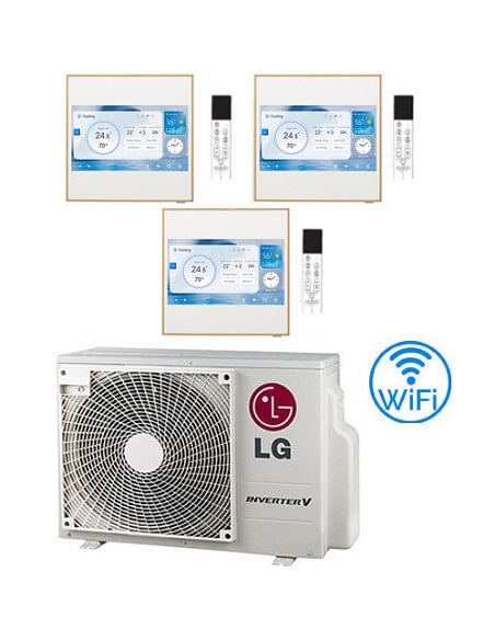 Climatizzatore Condizionatore LG Artcool Gallery LCD R32 Trial Split Inverter 9000 + 9000 + 9000 BTU con U.E. MU4R25 NOVITÁ C...
