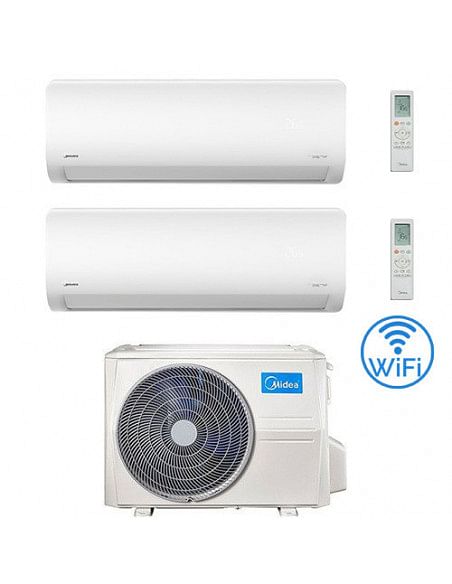 Climatizzatore Condizionatore Midea Xtreme Wifi R32 Dual Split 9000 + 18000 BTU con U.E. M3OG-21HFN8-Q INVERTER Classe A++/A+...