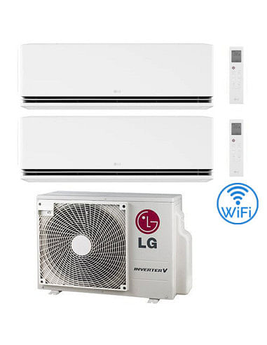 Climatizzatore Condizionatore LG Dualcool Premium R32 Wifi Dual Split Dual Inverter 12000 + 12000 BTU con U.E. MU3R19 NOVITÁ ...