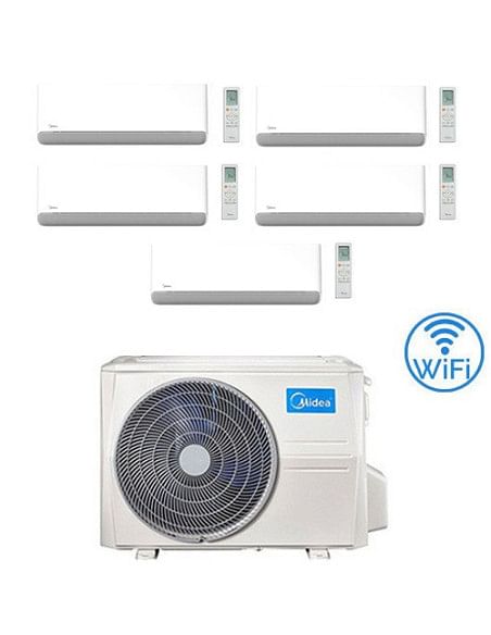 Climatizzatore Condizionatore Midea Breezeless-E Wifi R32 Penta Split 9000 + 9000 + 9000 + 9000 + 9000 BTU con U.E. M5OE-42HF...