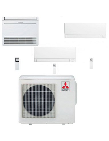 Climatizzatore Condizionatore Mitsubishi Pavimento Serie M MFZ-KT + parete MSZ-AY Trial Split Inverter 12000 + 12000 + 12000 ...