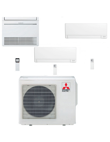 Climatizzatore Condizionatore Mitsubishi Pavimento Serie M MFZ-KT + parete MSZ-AY Trial Split Inverter 12000 + 12000 + 12000 ...