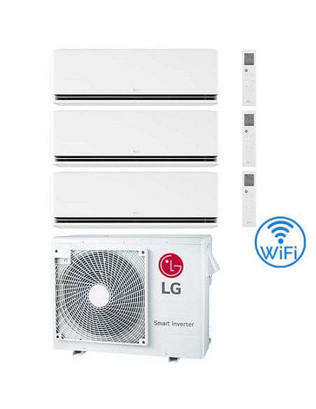 Climatizzatore Condizionatore LG Dualcool Premium R32 Wifi Trial Split Dual Inverter 9000 + 9000 + 9000 BTU con U.E. MU3R19 N...
