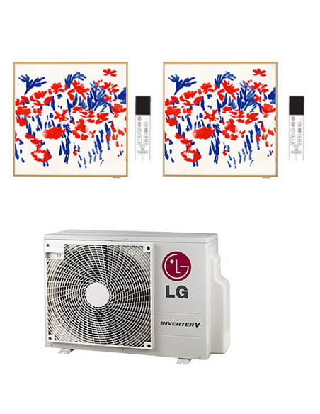 Climatizzatore Condizionatore LG Artcool Gallery PHOTO R32 Dual Split Inverter 9000 + 9000 BTU con U.E. MU2R15 NOVITÁ Classe ...