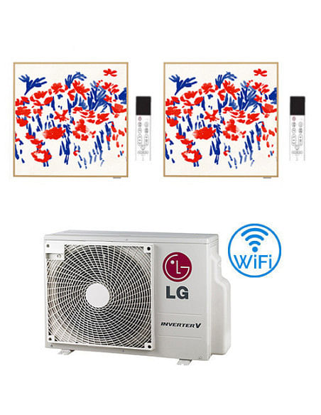 Climatizzatore Condizionatore LG Artcool Gallery PHOTO R32 Dual Split Inverter 9000 + 9000 BTU con U.E. MU2R17 NOVITÁ Classe ...