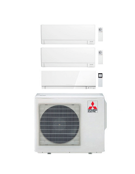 Climatizzatore Condizionatore Mitsubishi MSZ-AY più Kirigamine Zen Bianco Wifi R32 Trial Split Inverter 9000 + 9000 + 12000 B...