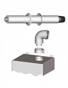 Kit Coassiale condotto 1000 mm e Curva Pressofusa a 90° Inox - Climaway