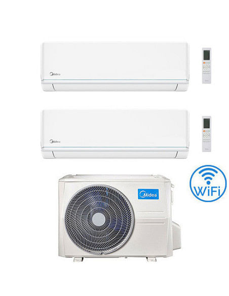 Climatizzatore Condizionatore Midea Evolution R32 WiFi Dual Split 7000 + 7000 BTU con U.E. M2OH-14HFN8-Q INVERTER Classe A++/...
