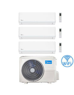Climatizzatore Condizionatore Midea Evolution R32 WiFi Trial Split 9000 + 9000 + 12000 BTU con U.E. M3OA-27HFN8-Q INVERTER Cl...