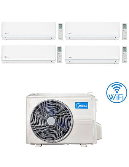 Climatizzatore Condizionatore Midea Evolution WiFi R32 Quadri Split 9000 + 9000 + 9000 + 18000 BTU con U.E. M4O-36FN8-Q INVER...