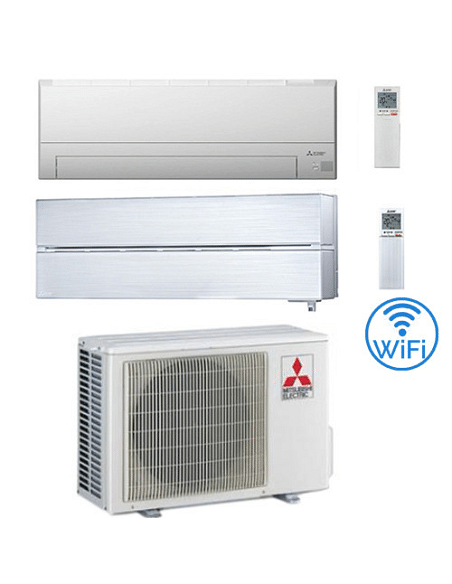 Climatizzatore Condizionatore Mitsubishi MSZ-BT + Kirigamine Style Wifi R32 Bianco perla Dual Split Inverter 9000 + 18000 BTU...