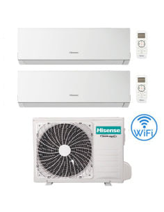 Climatizzatore Condizionatore Hisense New Comfort con Wifi R32 Dual Split Inverter 12000 + 18000 BTU con U.E. 3AMW72U4RJC Cla...