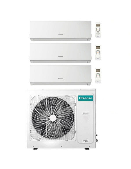 Climatizzatore Condizionatore Hisense New Comfort con WiFi R32 Trial Split Inverter 7000 + 7000 + 7000 BTU con U.E. 3AMW52U4R...