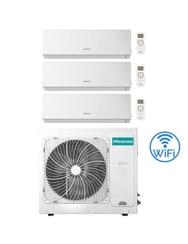 Climatizzatore Condizionatore Hisense New Comfort con WiFi R32 Trial Split Inverter 7000 + 7000 + 7000 BTU con U.E. 3AMW52U4R...