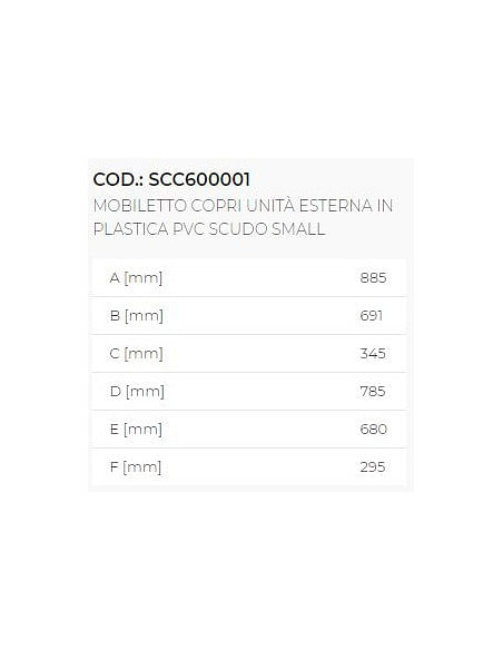 SCUDO SMALL mobiletto copri unità esterna in plastica PVC - Climaway