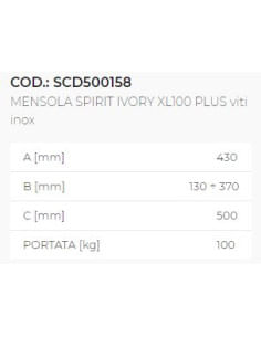 Mensola Spirit XL100 PLUS viti inox - Climaway 2