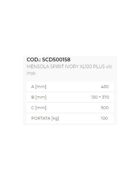 Mensola Spirit XL100 PLUS viti inox - Climaway