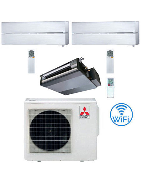 Climatizzatore Condizionatore Mitsubishi Canalizzabile + Kirigamine Style R32 SEZ-M DA Trial Split Inverter 12000 + 12000 + 1...