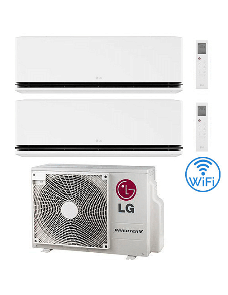 Climatizzatore Condizionatore LG Dualcool Deluxe R32 Wifi Dual Split Dual Inverter 9000 + 9000 BTU con U.E. MU2R15 NOVITÁ Cla...