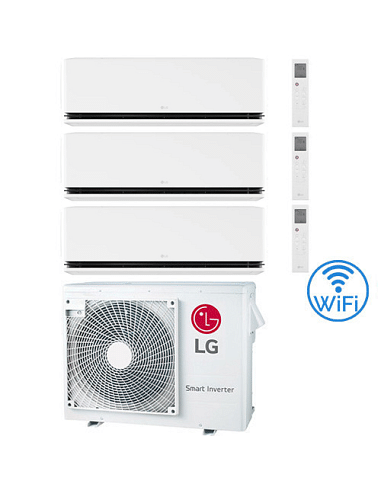 Climatizzatore Condizionatore LG Dualcool Deluxe R32 Wifi Trial Split Dual Inverter 9000 + 9000 + 9000 BTU con U.E. MU3R21 NO...