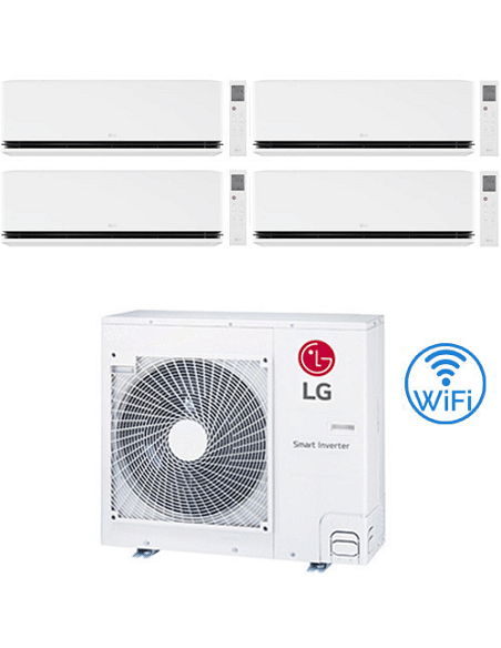 Climatizzatore Condizionatore LG Dualcool Deluxe R32 Wifi Quadri Split Dual Inverter 9000 + 9000 + 9000 + 9000 BTU con U.E. M...