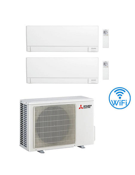Climatizzatore Condizionatore Mitsubishi MSZ-AY Wifi R32 Dual Split Inverter 7000 + 9000 BTU con U.E. MXZ-2F33VF Classe A++/A...