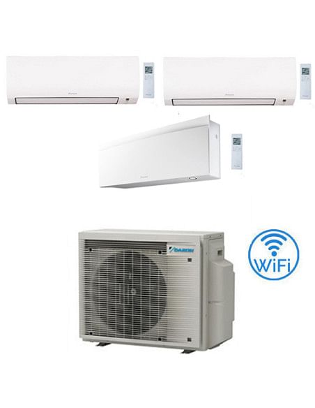 Climatizzatore GARANZIA ITALIA Daikin Comfora + Emura WIFI INCLUSO Trial Split Inverter 9000 + 9000 + 12000 BTU con U.E. 3MXM...