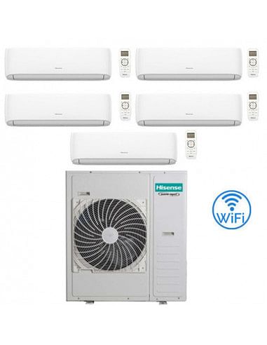 Climatizzatore Condizionatore Hisense Hi Comfort Wifi R32 Penta Split Inverter 7000 + 7000 + 7000 + 12000 + 12000 BTU con U.E...