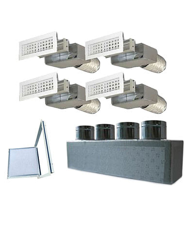 Kit completo per la distribuzione dell'aria 4 vie per climatizzatori canalizzati - Climaway