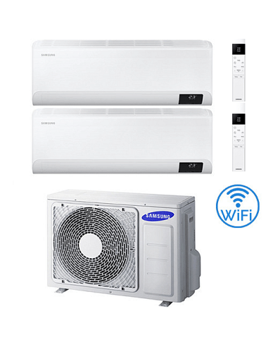 Climatizzatore Condizionatore Samsung Windfree Elite R32 Wifi Dual Split Inverter 9000 + 9000 BTU con U.E. AJ050TXJ2KG/EU NOV...