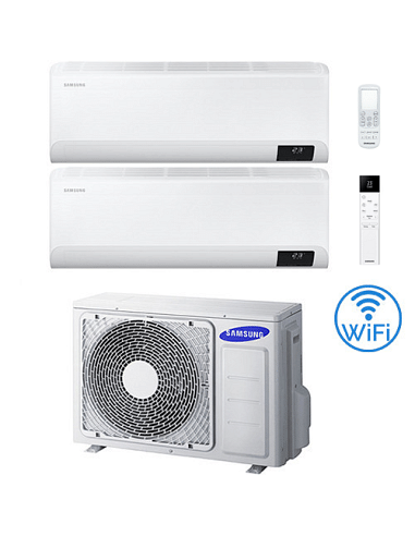 Climatizzatore Condizionatore Samsung CEBU + WindFree Elite R32 Wifi Dual Split Inverter 9000 + 12000 BTU con U.E. AJ040TXJ2K...