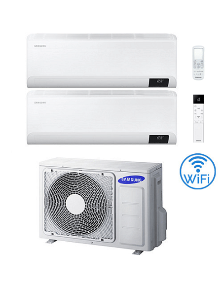 Climatizzatore Condizionatore Samsung CEBU + WindFree Elite R32 Wifi Dual Split Inverter 9000 + 12000 BTU con U.E. AJ040TXJ2K...