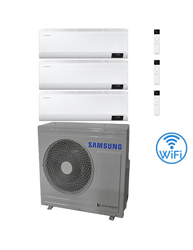 Climatizzatore Condizionatore Samsung Windfree Elite R32 Wifi Trial Split Inverter 12000 + 12000 + 12000 BTU con U.E. AJ068TX...