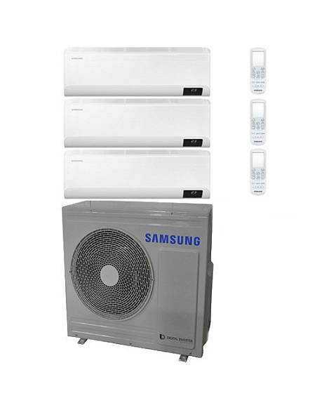 Climatizzatore Condizionatore Samsung WINDFREE AVANT R32 Wifi Trial Split Inverter 7000 + 7000 + 9000 BTU con U.E. AJ068TXJ3K...