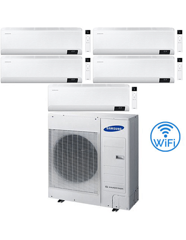 Climatizzatore Condizionatore Samsung Windfree Elite R32 Wifi Penta Split Inverter 7000 + 7000 + 7000 + 7000 + 12000 BTU con ...