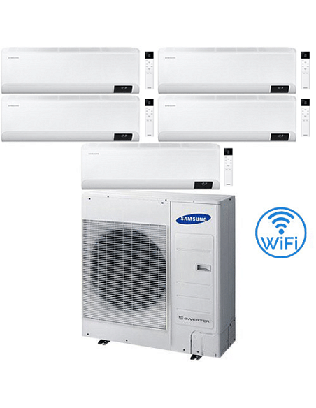 Climatizzatore Condizionatore Samsung Windfree Elite R32 Wifi Penta Split Inverter 7000 + 7000 + 7000 + 9000 + 9000 BTU con U...