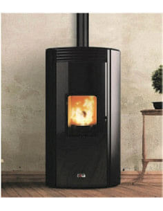 Stufa a pellet 8,2 Kw ventilata Anselmo Cola Avana Plus Ermetica in acciaio colore Perla - Climaway 2