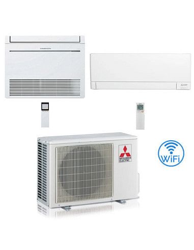 Climatizzatore Condizionatore Mitsubishi R32 Dual Split Inverter MSZ-AY Wifi più Console 9000 + 18000 BTU con U.E. MXZ-3F68VF...