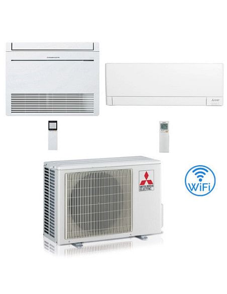 Climatizzatore Condizionatore Mitsubishi R32 Dual Split Inverter MSZ-AY Wifi più Console 9000 + 18000 BTU con U.E. MXZ-3F68VF...