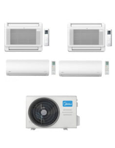 Climatizzatore Condizionatore Midea Console Pavimento + Xtreme Pro Quadri 9000 + 9000 + 12000 + 12000 BTU con U.E. M4O-36HFN8...