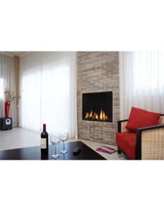 Camino a gas Luxury British Fires Serie Linea 90 CON TELECOMANDO SYMAX MULTIFUNZIONE, ECO MODE - Climaway