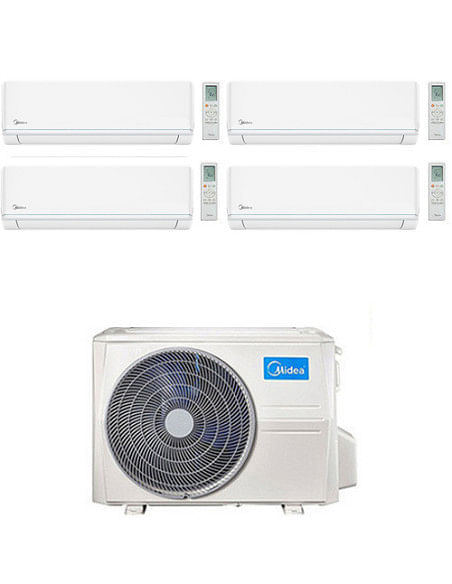 Climatizzatore Condizionatore Midea Evolution WiFi R32 Quadri Split 9000 + 9000 + 9000 + 12000 BTU con U.E. M4OE-28HFN8-Q INV...