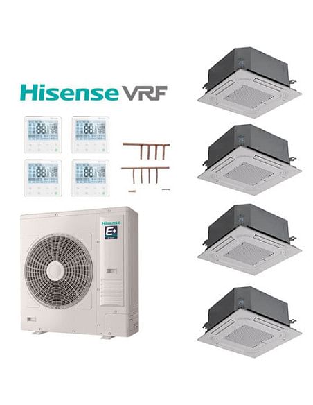 Condizionatore Hisense VRF Cassetta Quadri Split 5000 + 7000 + 7000 + 9000 BTU con unità esterna inverter AVW-41HJFHH1 - Prim...