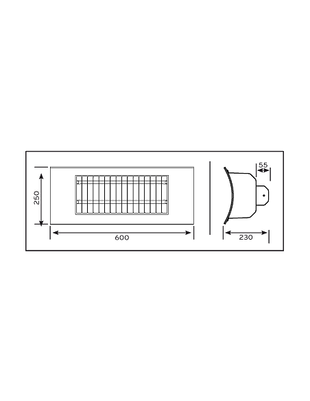 Riscaldamento decorativo da esterno Radialight OASI lampada riscaldante infrarossi 1000-2000 W colorazione nera SQBAL001 - Cl...
