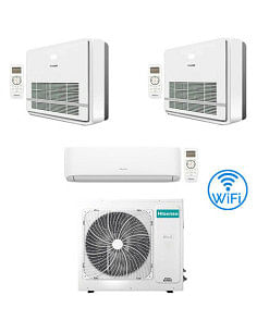 Climatizzatore Condizionatore Hisense R32 Trial Split Inverter Hi Comfort Wifi più Console 9000 + 12000 + 12000 BTU con U.E. ...