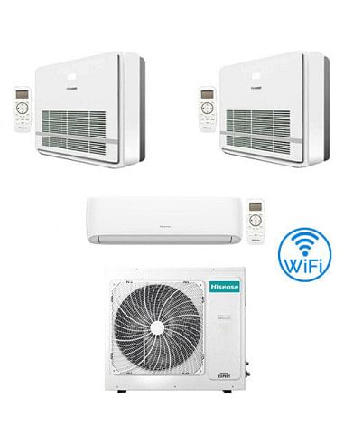 Climatizzatore Condizionatore Hisense R32 Trial Split Inverter Hi Comfort Wifi più Console 9000 + 12000 + 12000 BTU con U.E. ...