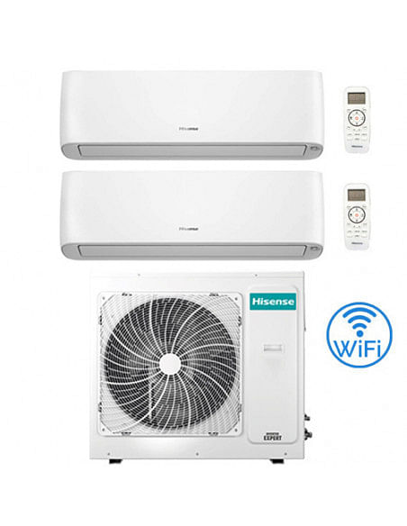 Climatizzatore Condizionatore Hisense Energy Pro Plus (Hi Energy) Wifi R32 Dual Split Inverter 12000 + 12000 BTU con U.E. 3AM...