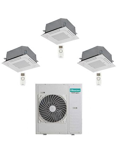 Climatizzatore Condizionatore Hisense Cassetta 4 vie R32 Trial Split Inverter 18000 + 18000 + 18000 BTU con U.E. 5AMW125U4RTA...