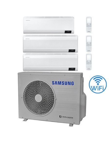 Climatizzatore Condizionatore Samsung Cebu + WINDFREE AVANT R32 Wifi Trial Split Inverter 7000 + 9000 + 12000 BTU con U.E. AJ...