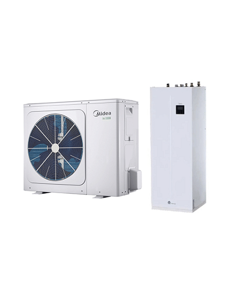 Pompa di calore Midea R32 6kW M-Thermal Arctic Series All In One con accumulo ACS integrato da 240L con unità esterna MHA-V6W...